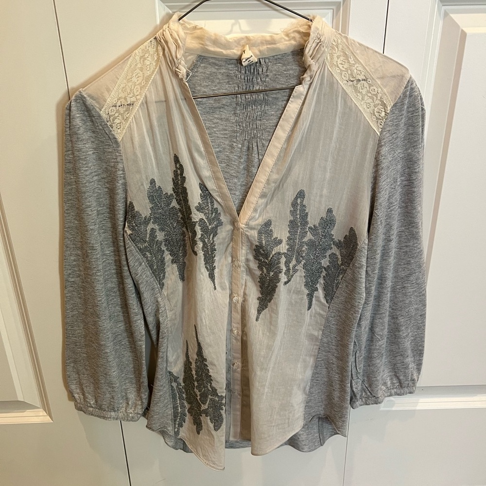 Anthropologie mixed media top
